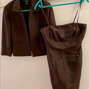 Silk brown Ann Taylor dress (S6) with Blazer (S4).
